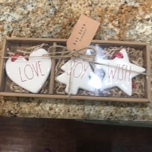 Rae Dunn New Christmas ornaments pack of 3